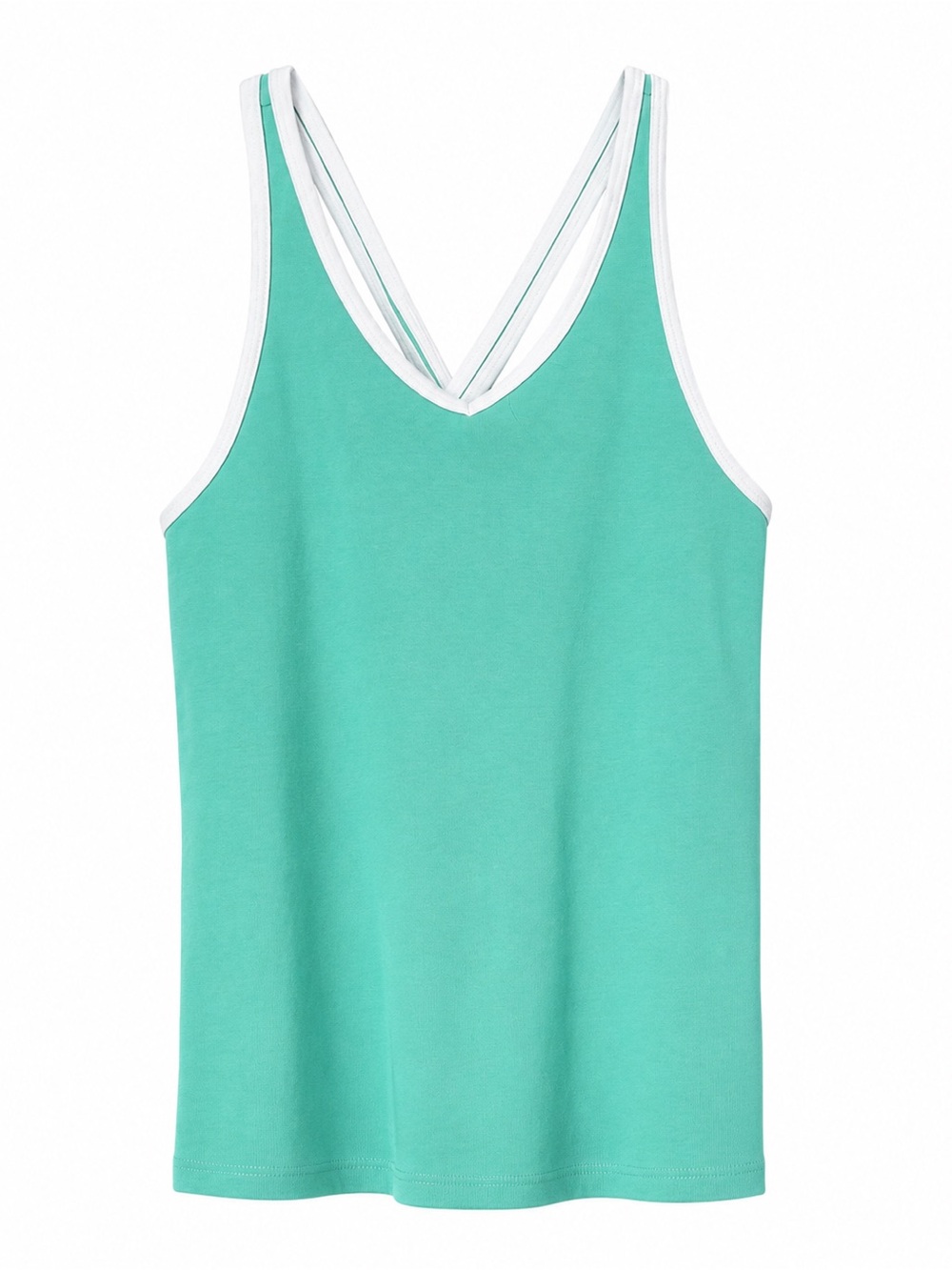 abercrombie kids turquoise tank top with white trim cross back Size 13/14